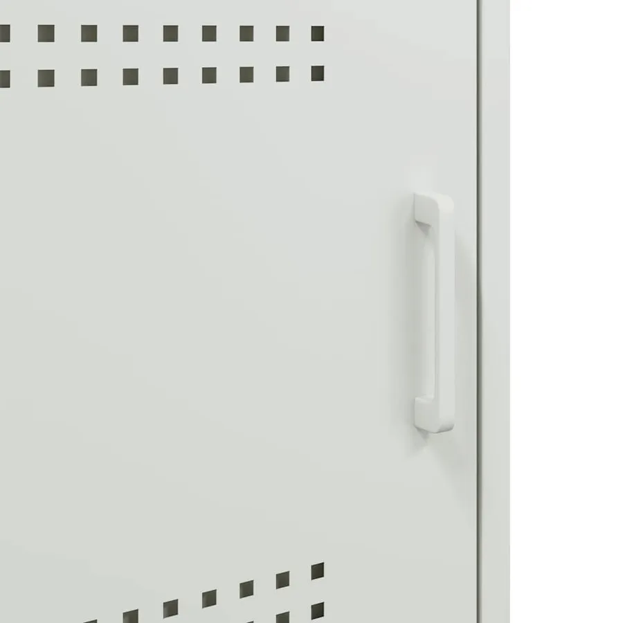 Meuble TV blanc 100,5x39x50,5 cm acier - 12