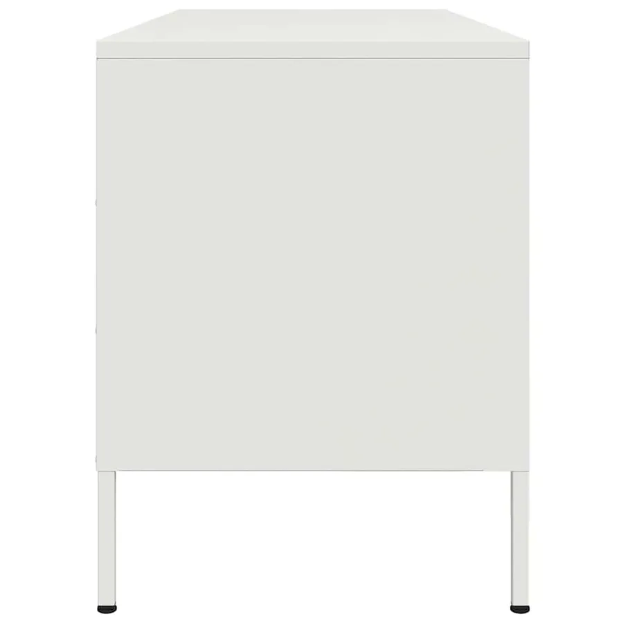 Meuble TV blanc 100,5x39x50,5 cm acier - 7