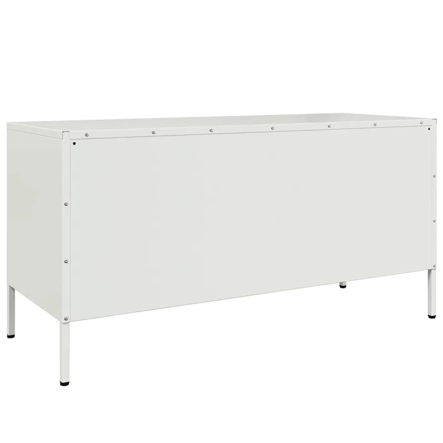 Meuble TV blanc 100,5x39x50,5 cm acier - 8