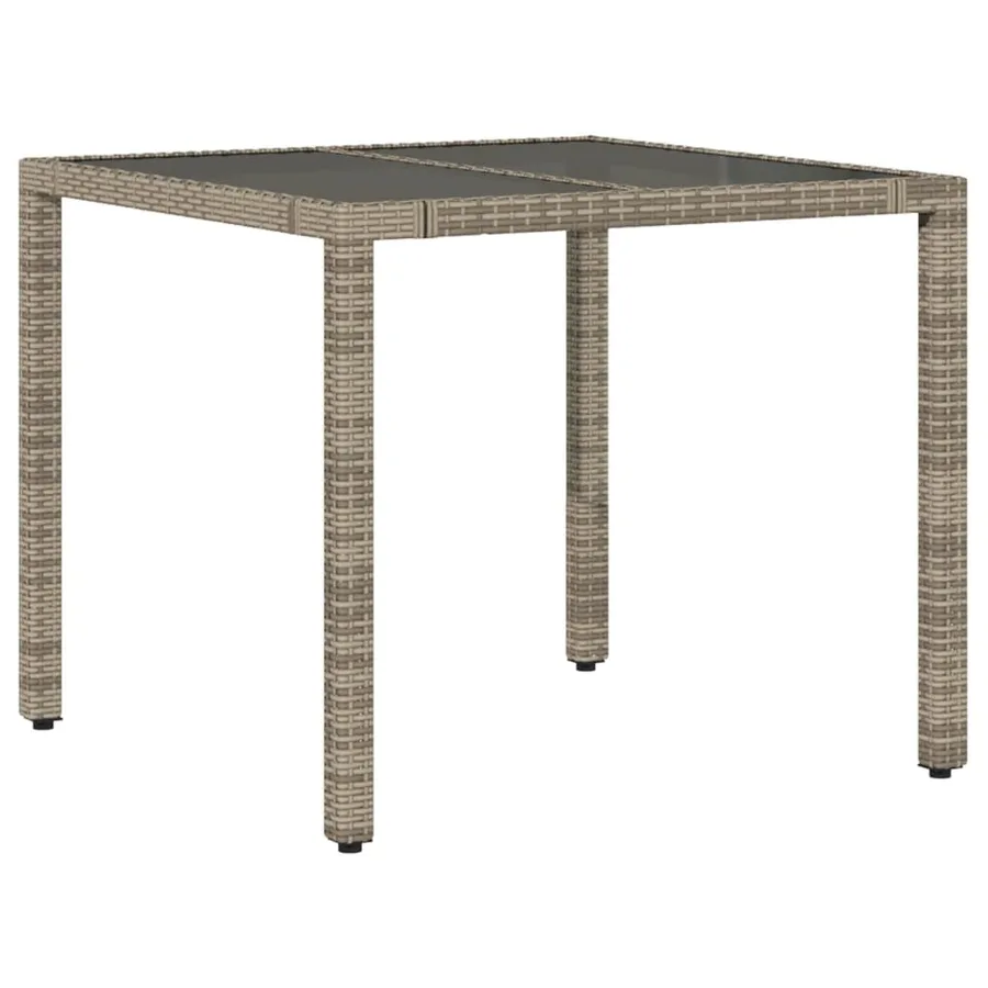 Ensemble de bistro de jardin 3 pcs coussins gris poly rotin - 4