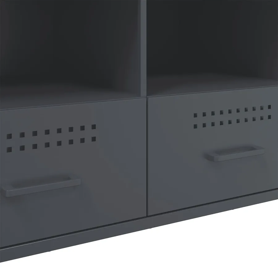 Meuble TV anthracite 100,5x39x50,5 cm acier - 11