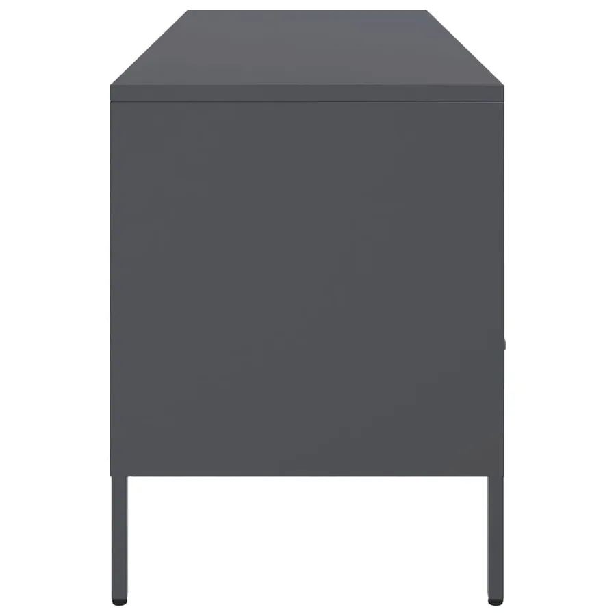Meuble TV anthracite 100,5x39x50,5 cm acier - 7