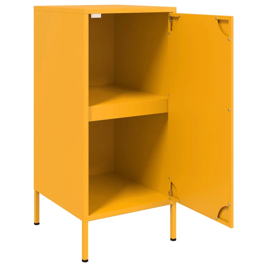 Buffets 2 pcs jaune moutarde 36x39x79 cm acier - 10