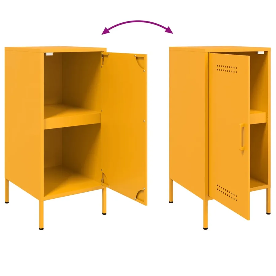 Buffets 2 pcs jaune moutarde 36x39x79 cm acier - 11