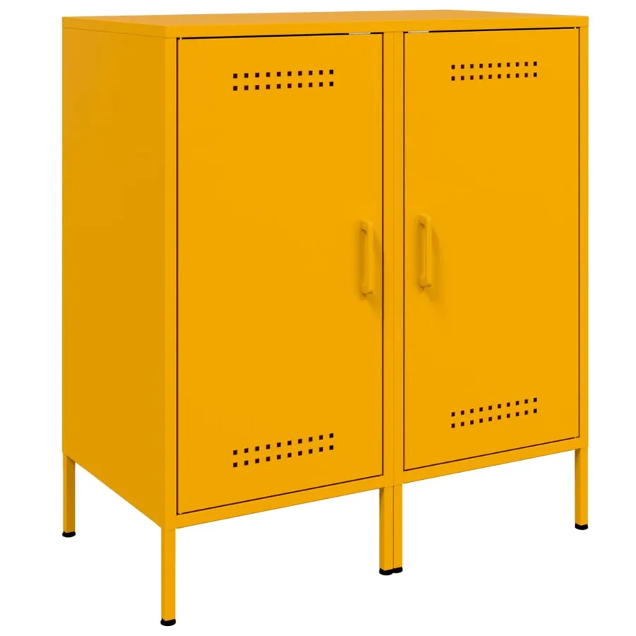 Buffets 2 pcs jaune moutarde 36x39x79 cm acier - 2