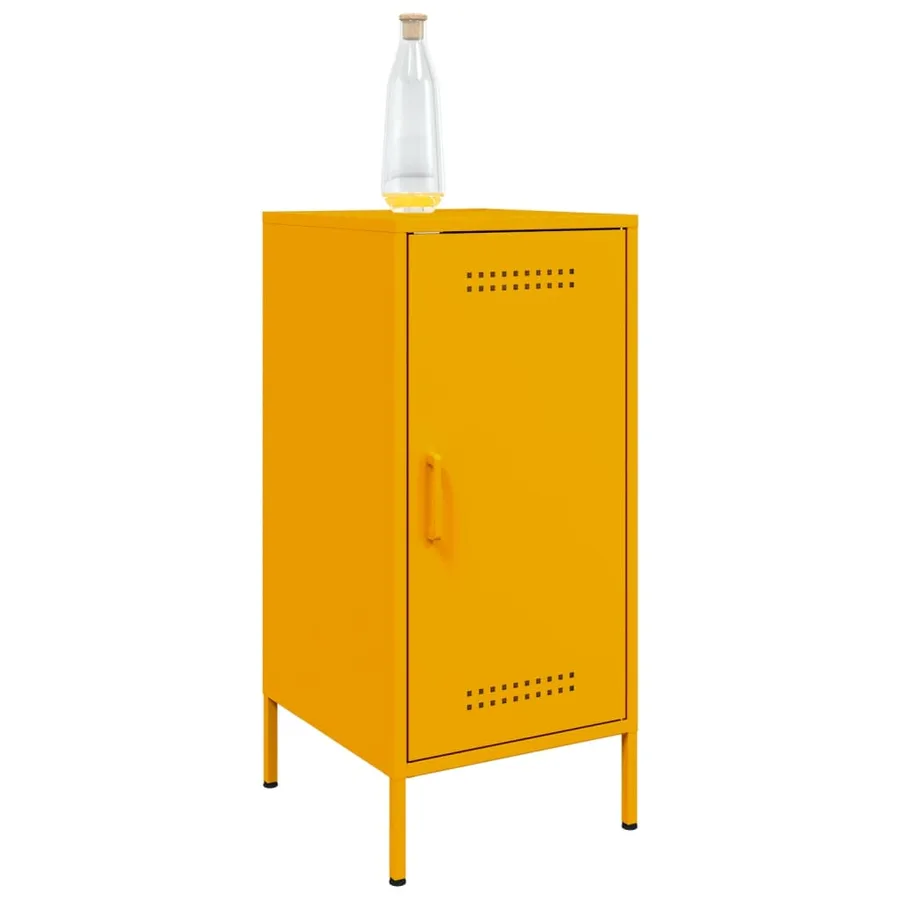 Buffets 2 pcs jaune moutarde 36x39x79 cm acier - 4