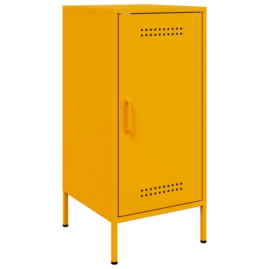 Buffets 2 pcs jaune moutarde 36x39x79 cm acier - 6