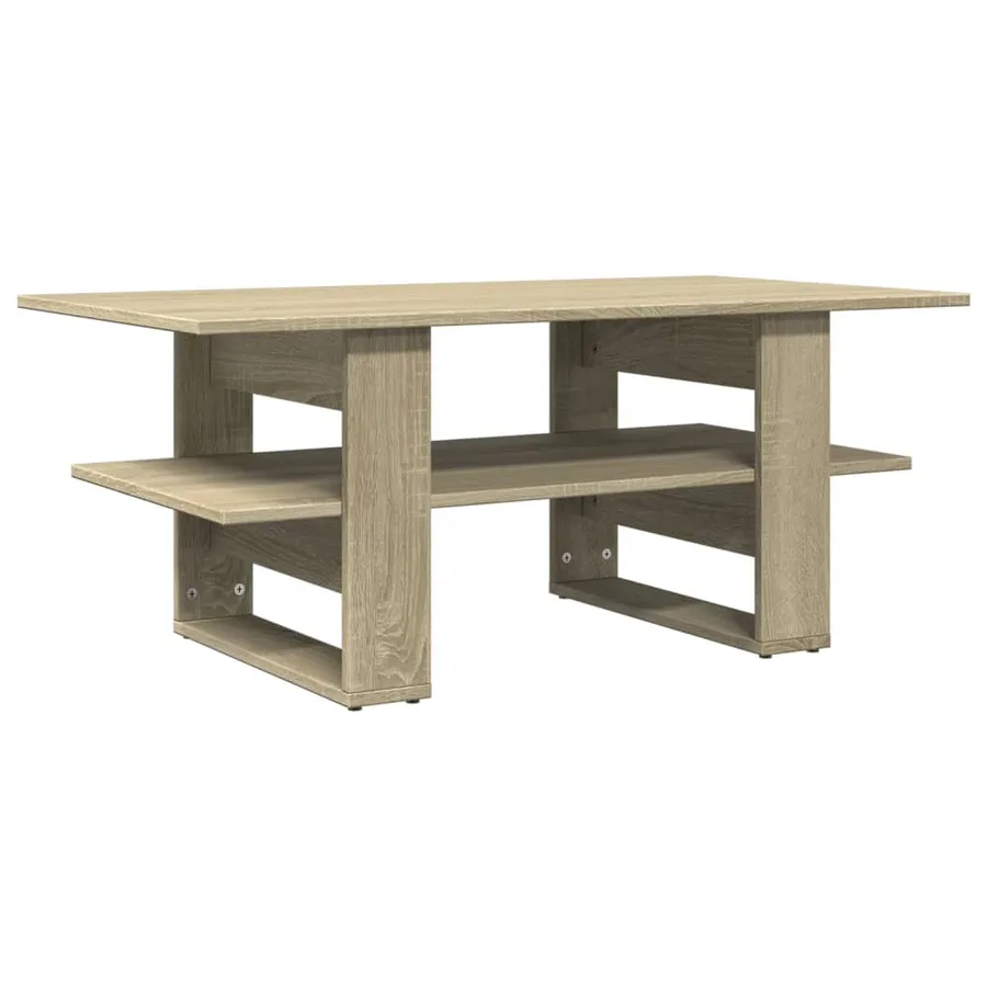 Table basse chêne sonoma 102x55x42 cm bois d'ingénierie - 2