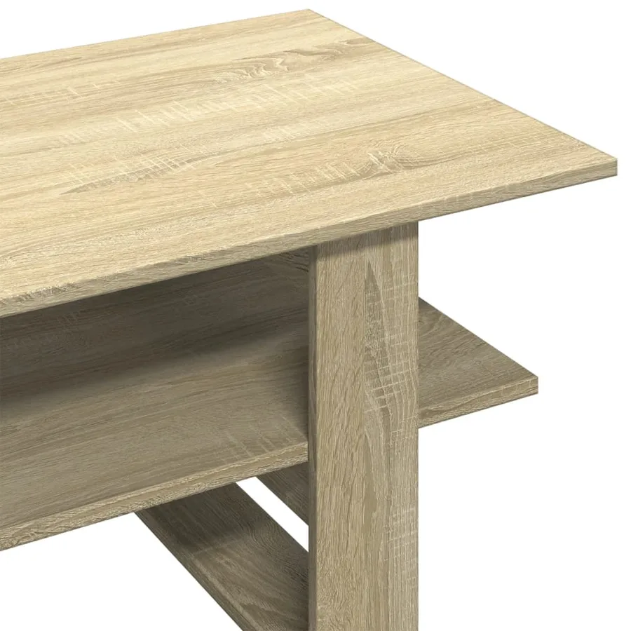 Table basse chêne sonoma 102x55x42 cm bois d'ingénierie - 6