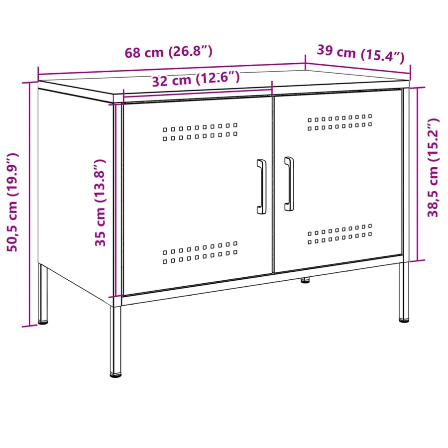 Meubles TV 2 pcs anthracite 68x39x50,5 cm acier - 14