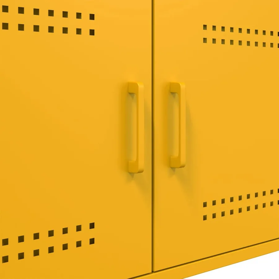 Table basse jaune moutarde 68x50x50,5 cm acier - 10