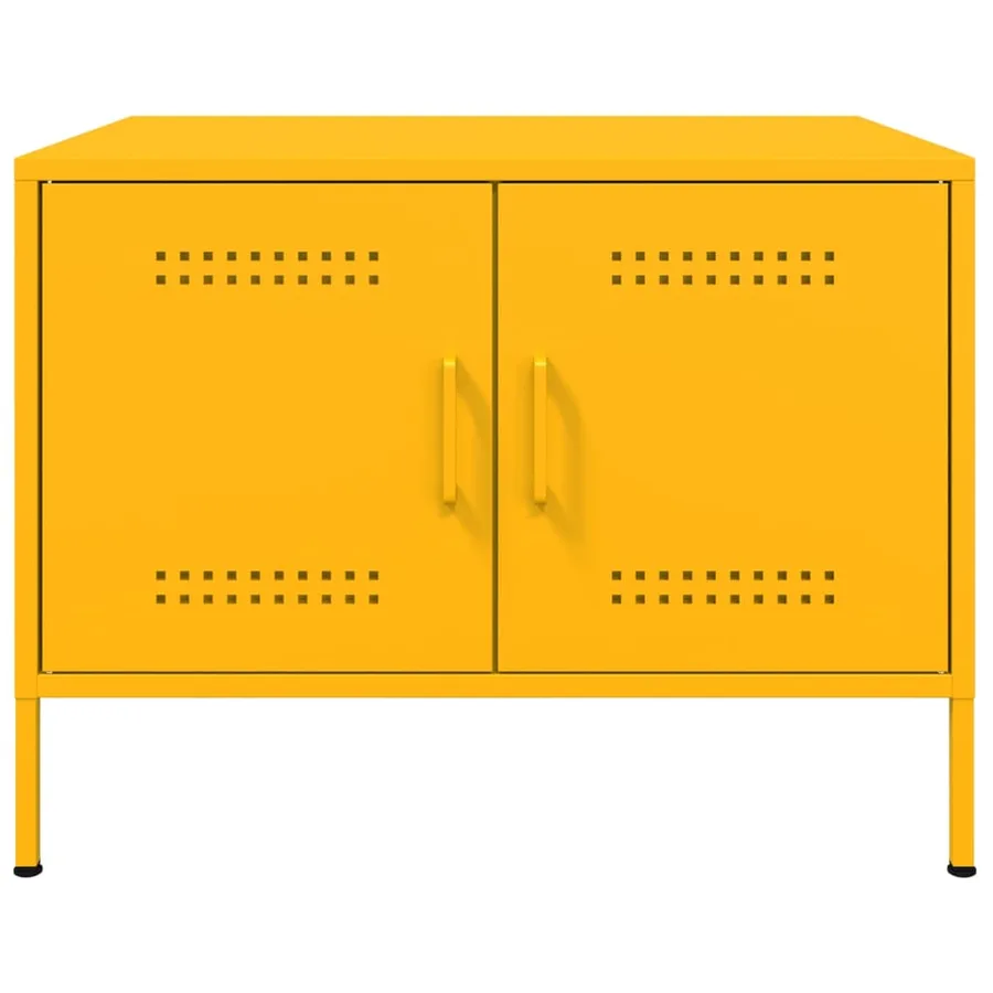 Table basse jaune moutarde 68x50x50,5 cm acier - 5