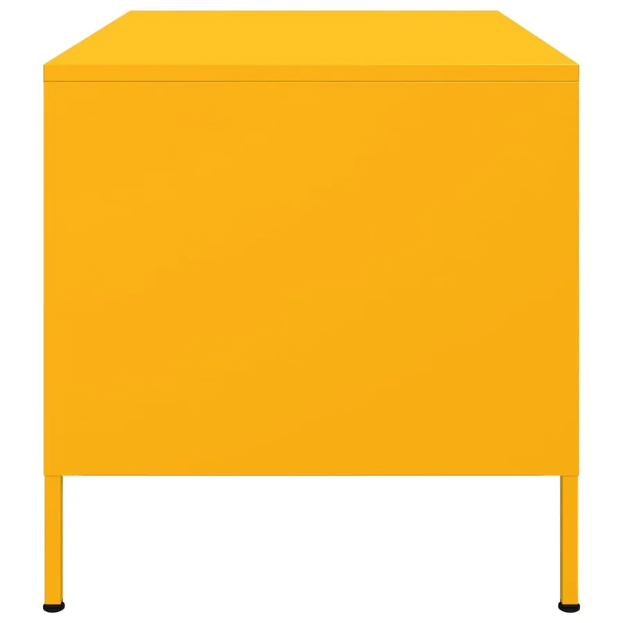Table basse jaune moutarde 68x50x50,5 cm acier - 6