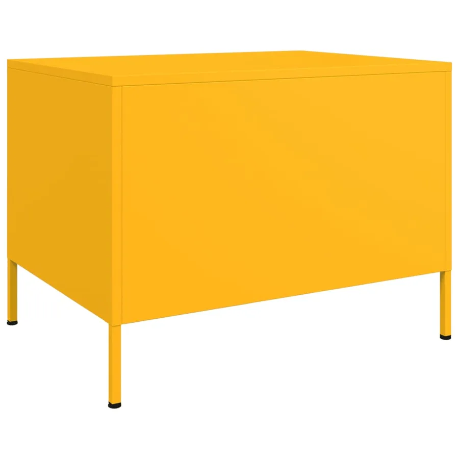 Table basse jaune moutarde 68x50x50,5 cm acier - 7