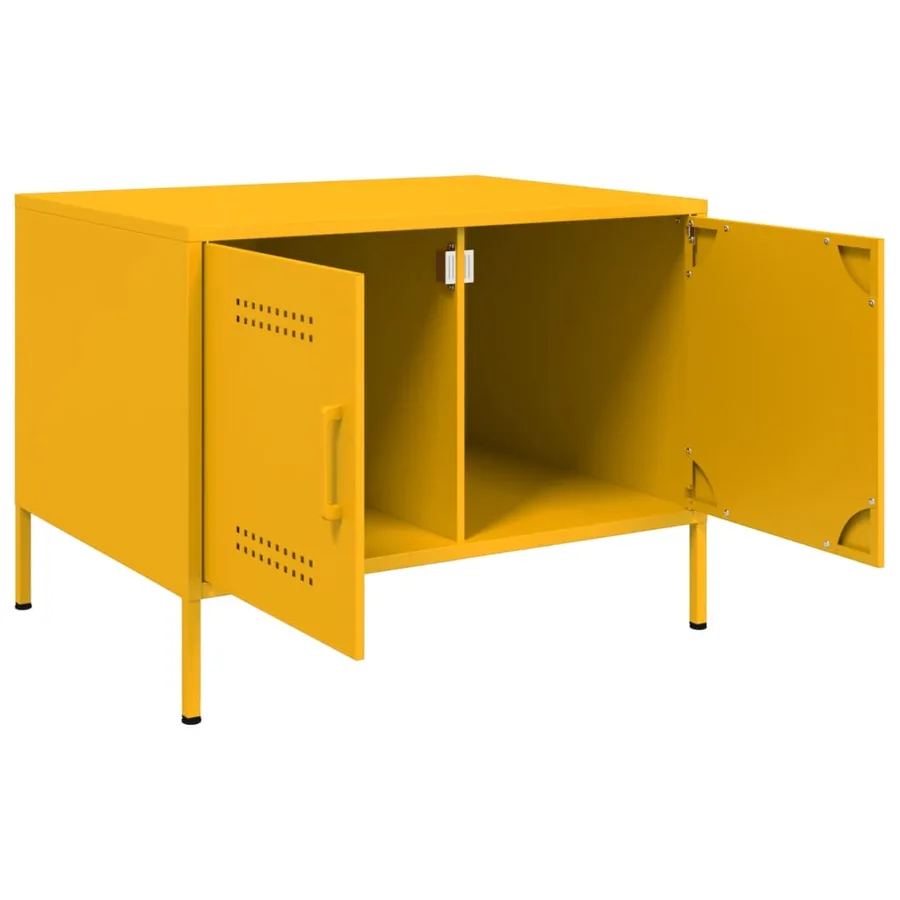 Table basse jaune moutarde 68x50x50,5 cm acier - 8
