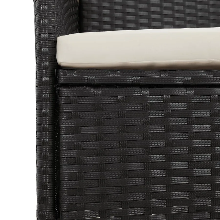 Ensemble à manger de jardin 11 pcs coussins noir résine tressée - 6