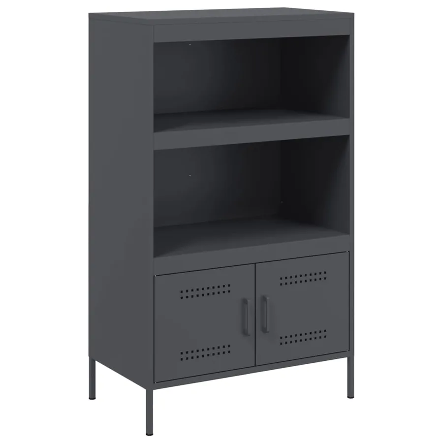 Buffet haut anthracite 68x39x113 cm acier - 2