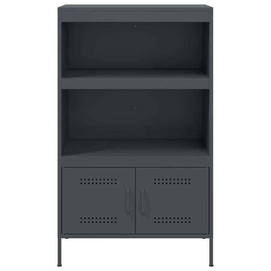 Buffet haut anthracite 68x39x113 cm acier - 6