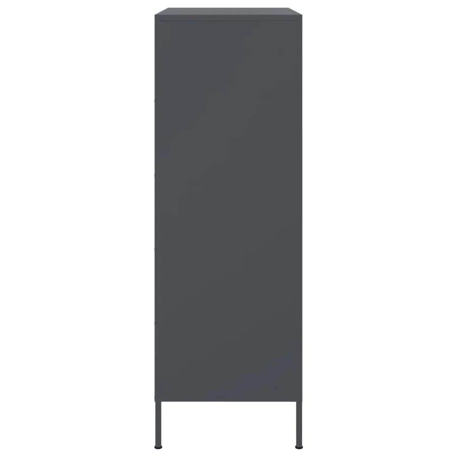 Buffet haut anthracite 68x39x113 cm acier - 7