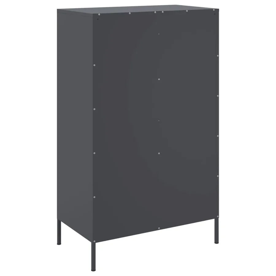Buffet haut anthracite 68x39x113 cm acier - 8