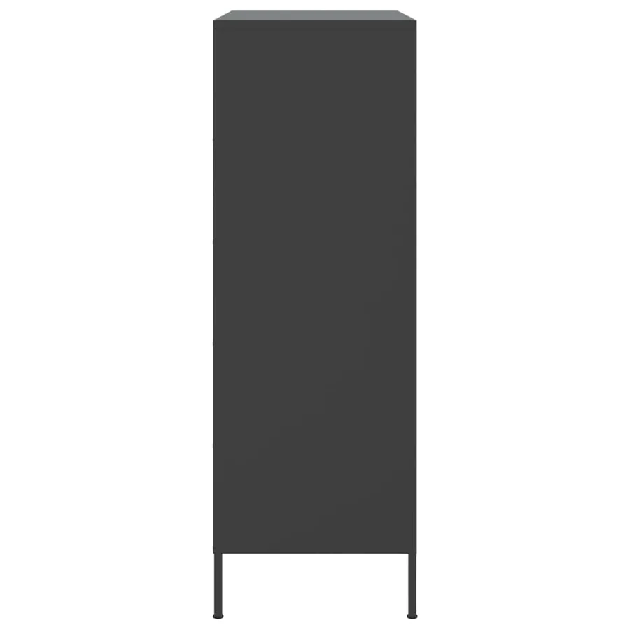 Buffet haut noir 68x39x113 cm acier - 7