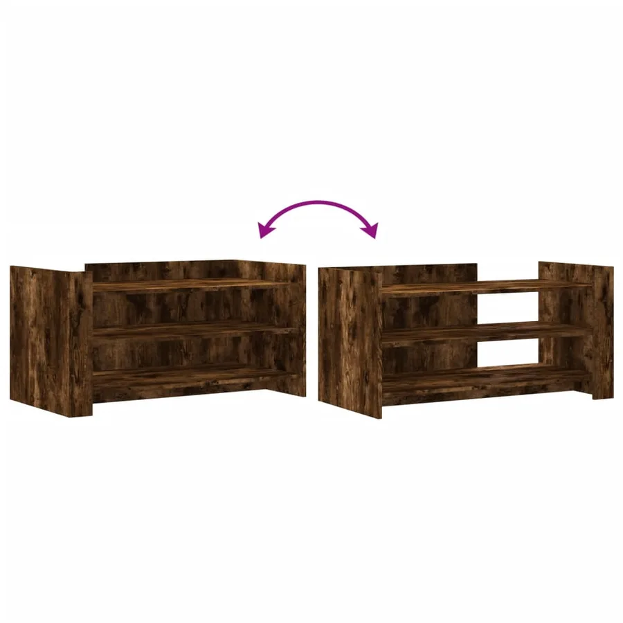 Table basse chêne fumé 100x50x50 cm bois d'ingénierie - 7