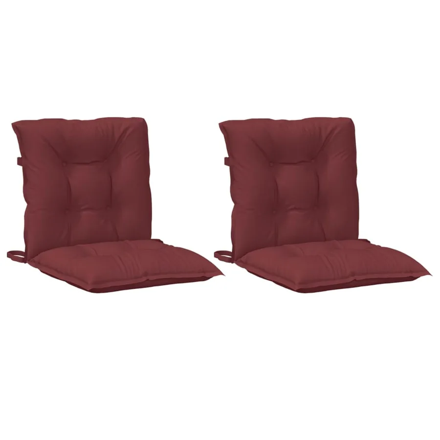 Coussins de chaise dossier bas lot de 2 rouge bordeaux mélangé - 4