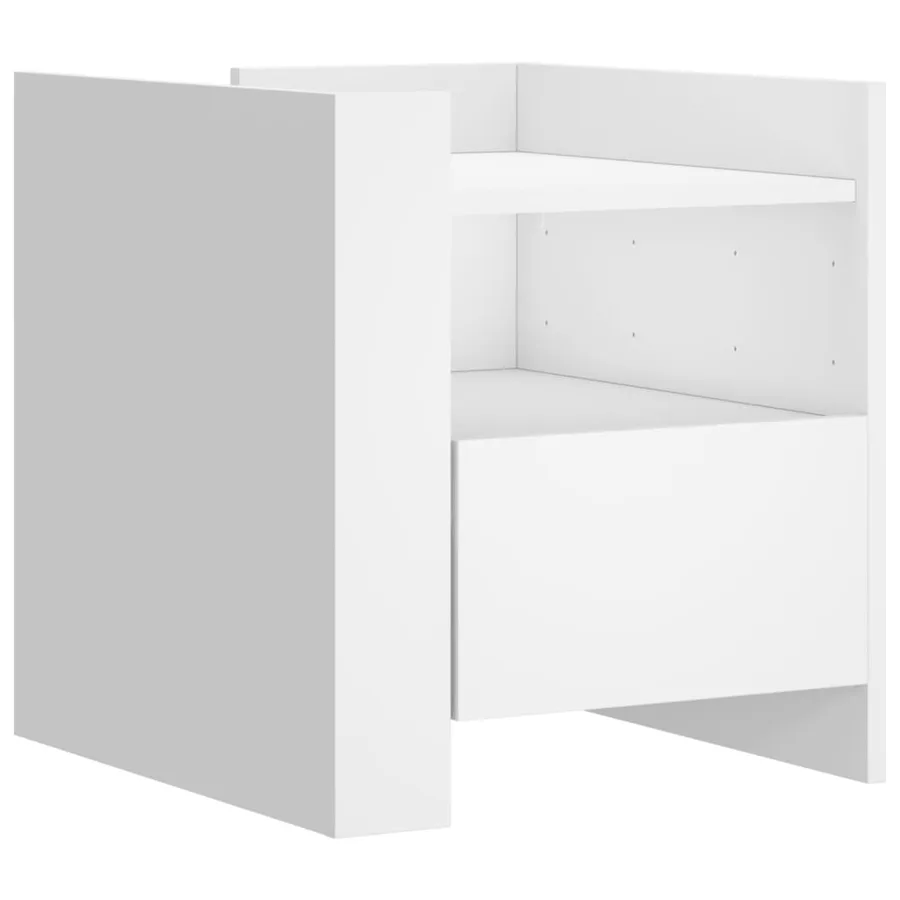 Table de chevet blanc 45x50x50 cm bois d’ingénierie - 2
