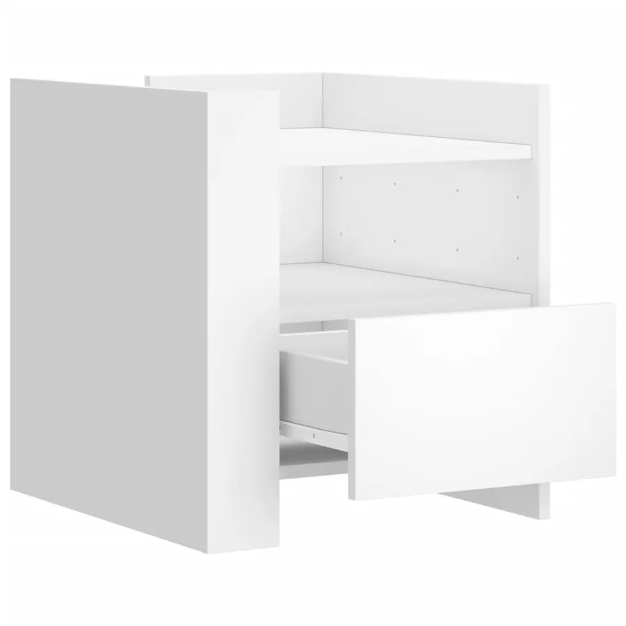 Table de chevet blanc 45x50x50 cm bois d’ingénierie - 7