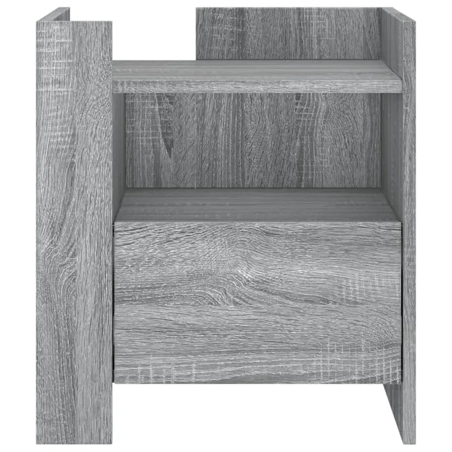 Table de chevet sonoma gris 45x50x50 cm bois d'ingénierie - 4