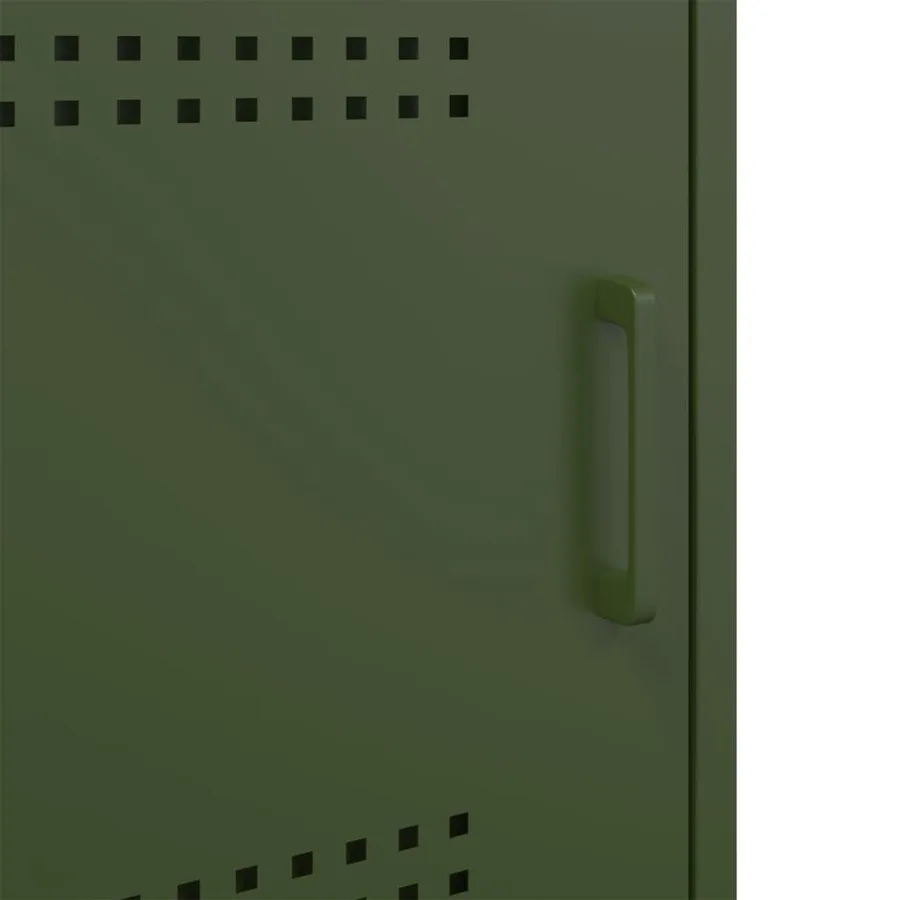Table de chevet vert olive 36x39x50,5 cm acier - 12