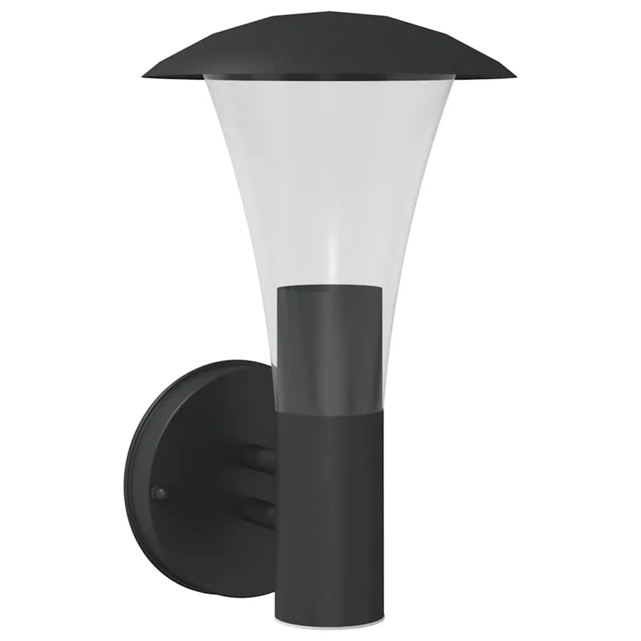 Applique murale d'extérieur noir acier inoxydable - 2
