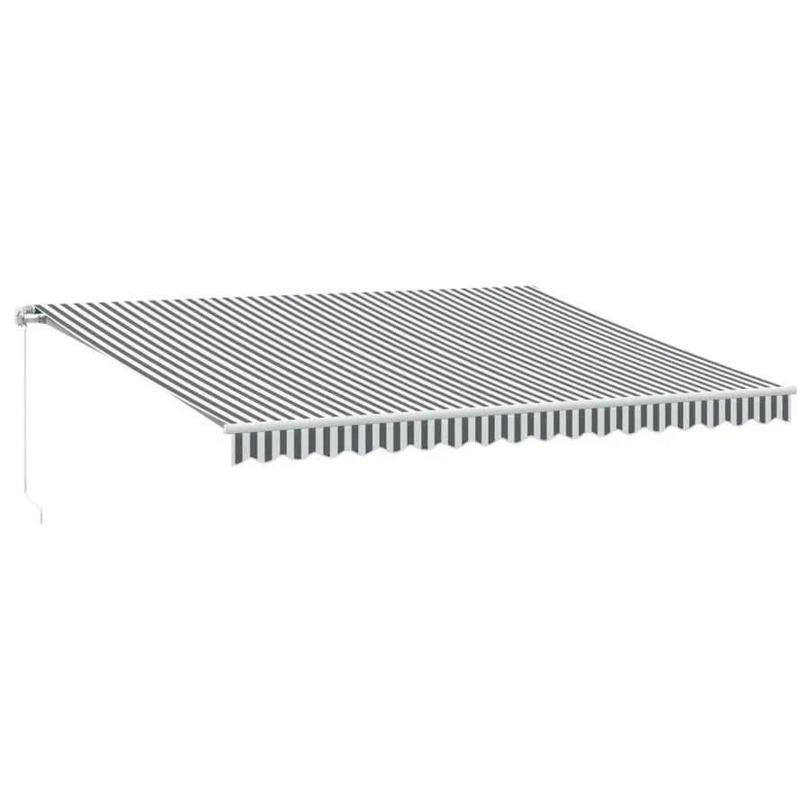 Auvent manuel rétractable anthracite et blanc 450x350 cm - 2
