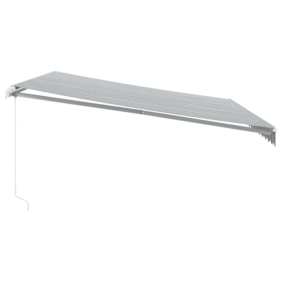 Auvent manuel rétractable anthracite et blanc 450x350 cm - 4