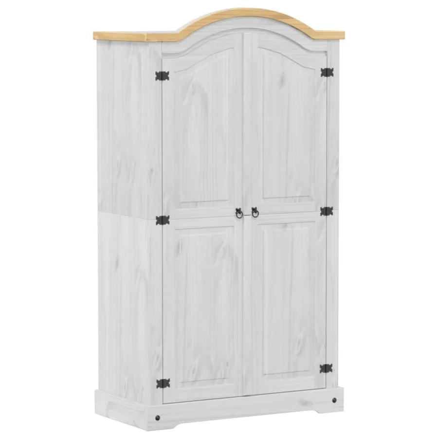 Garde-robe Corona blanc 102x52x186 cm bois de pin massif - 2