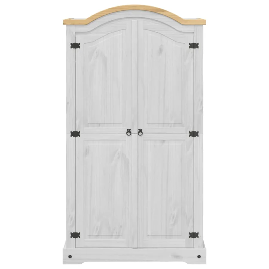Garde-robe Corona blanc 102x52x186 cm bois de pin massif - 4