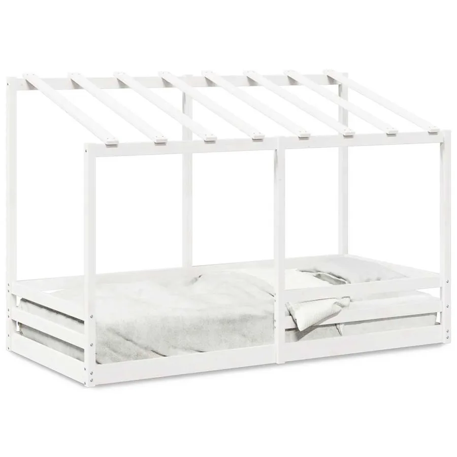 Lit pour enfants sans matelas blanc 90x200 cm bois pin massif - 2