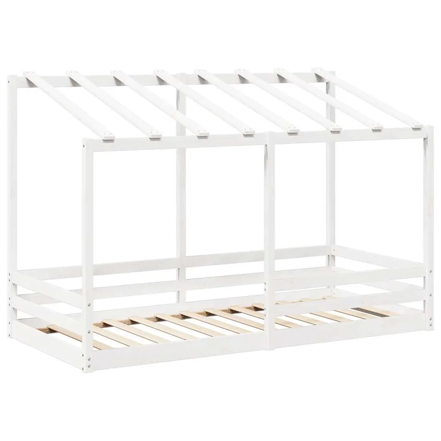 Lit pour enfants sans matelas blanc 90x200 cm bois pin massif - 3