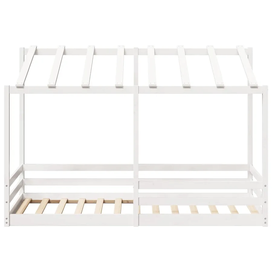 Lit pour enfants sans matelas blanc 90x200 cm bois pin massif - 4