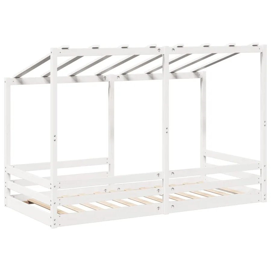 Lit pour enfants sans matelas blanc 90x200 cm bois pin massif - 6