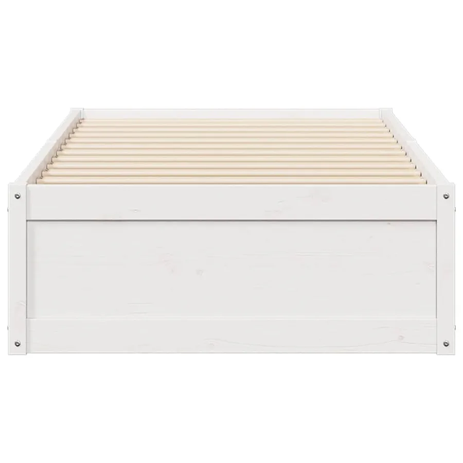 Cadre de lit sans matelas blanc 90x200 cm bois de pin massif - 4
