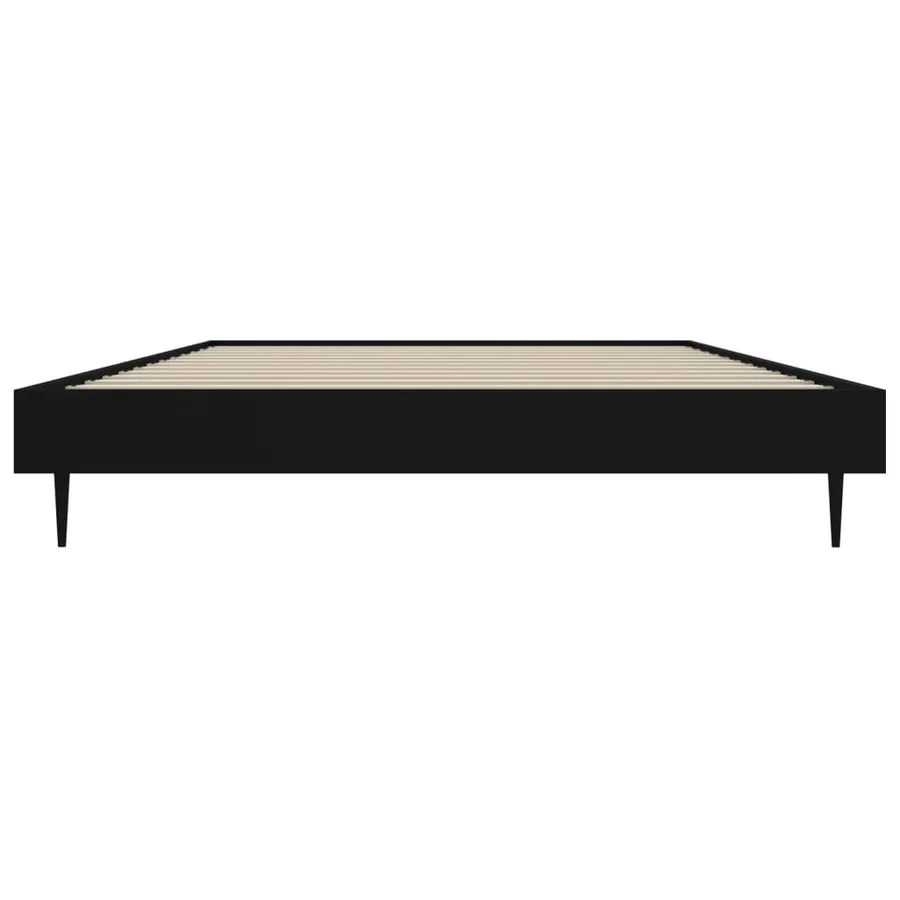 Cadre de lit sans matelas noir 90x200 cm bois d'ingénierie - 6