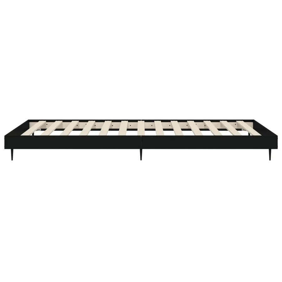 Cadre de lit sans matelas noir 90x200 cm bois d'ingénierie - 7