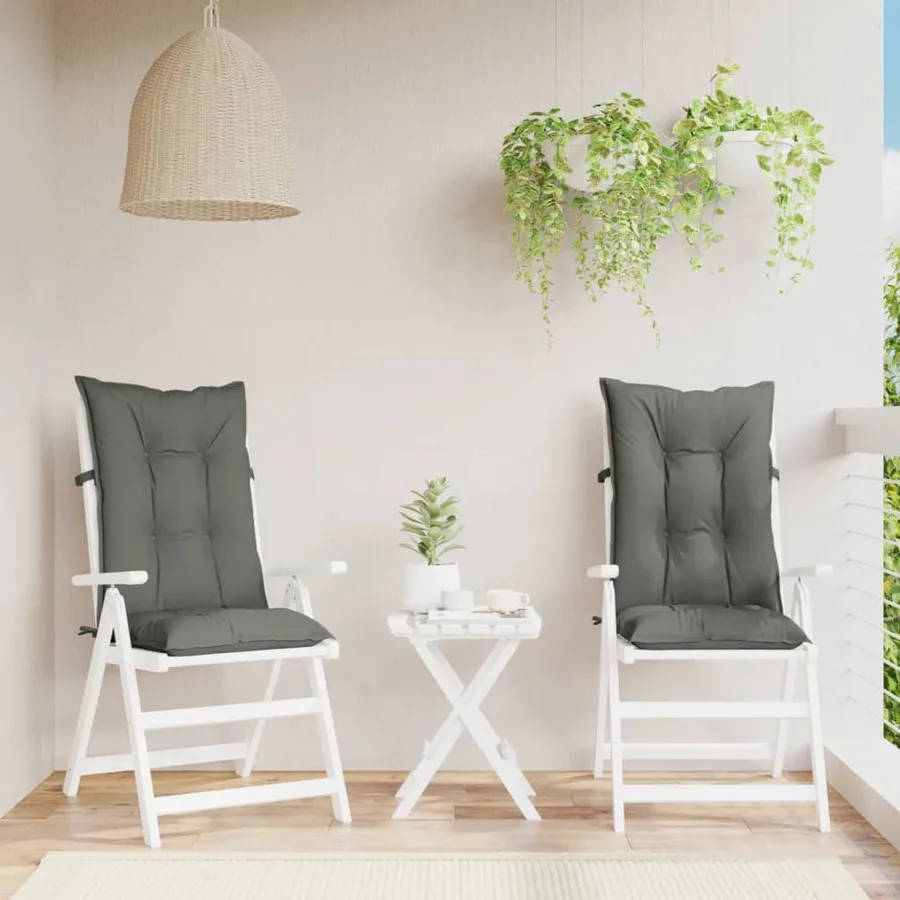 Coussins de chaise à dossier haut lot de 2 gris foncé mélangé - 3