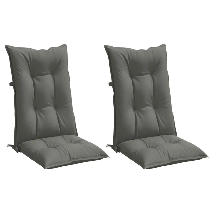 Coussins de chaise à dossier haut lot de 2 gris foncé mélangé - 4