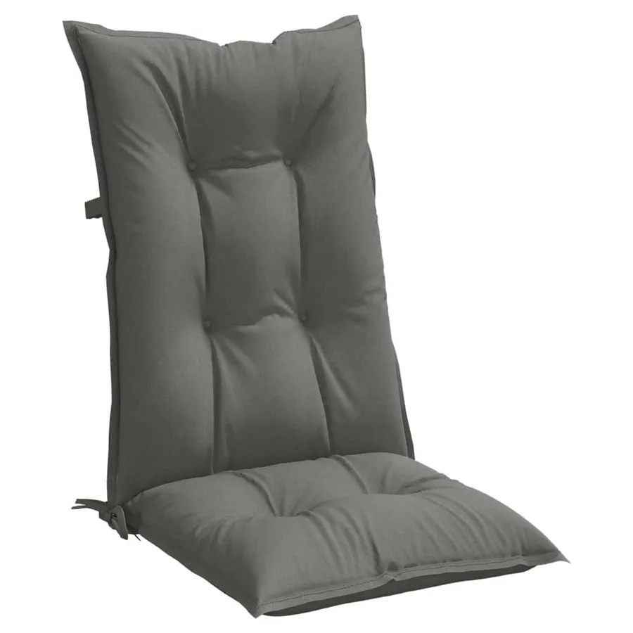 Coussins de chaise à dossier haut lot de 2 gris foncé mélangé - 5