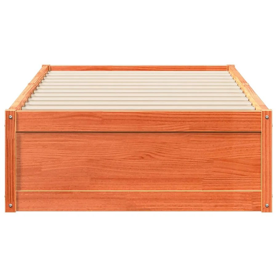 Cadre de lit sans matelas cire marron 90x190 cm bois pin massif - 4