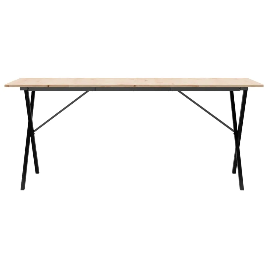 Table à manger cadre en X 180x90x75 cm bois de pin massif acier - 4