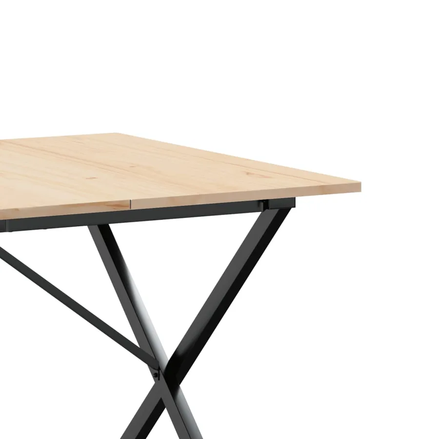 Table à manger cadre en X 180x90x75 cm bois de pin massif acier - 7