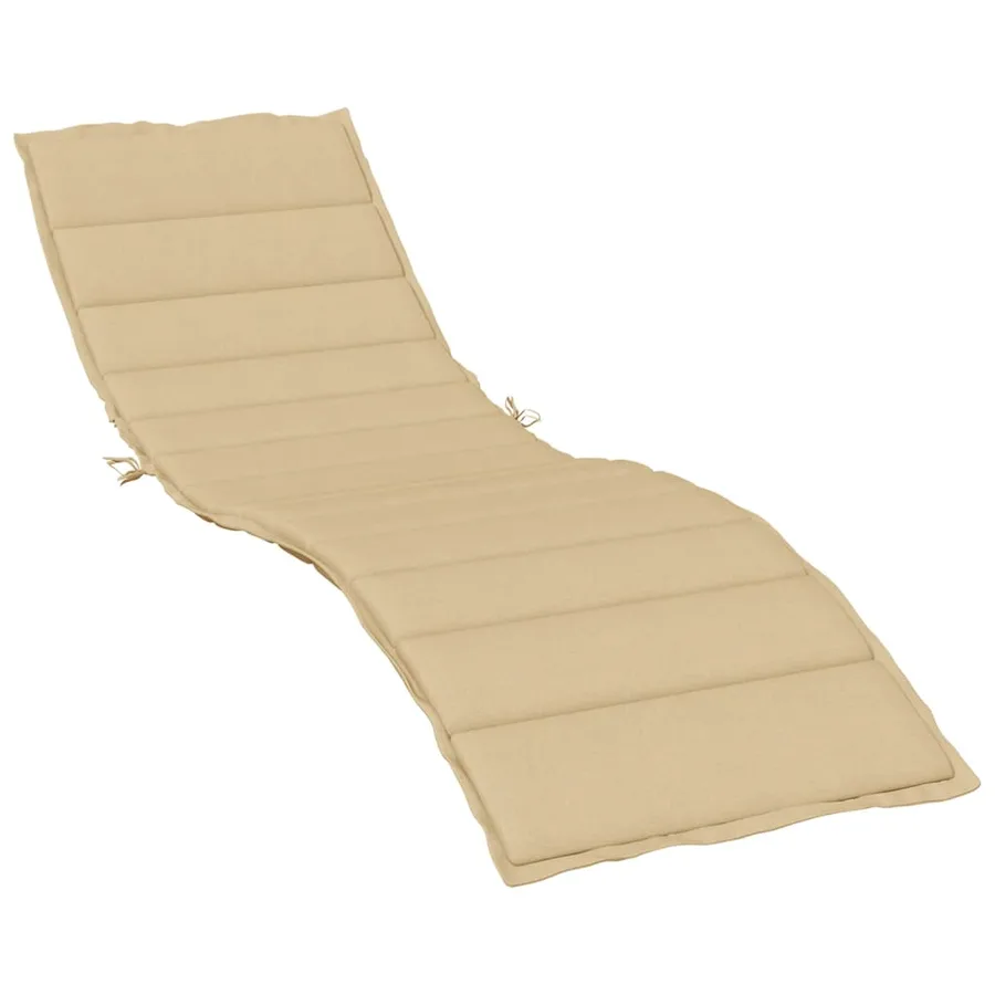 Coussin de chaise longue beige mélangé 200x50x4 cm tissu - 2
